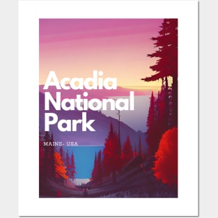 Acadia National Park hike Maine United States Posters and Art